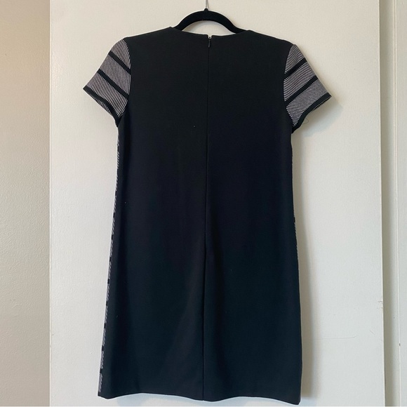 Ann Taylor striped shift dress short sleeve black white petite - Picture 2 of 7